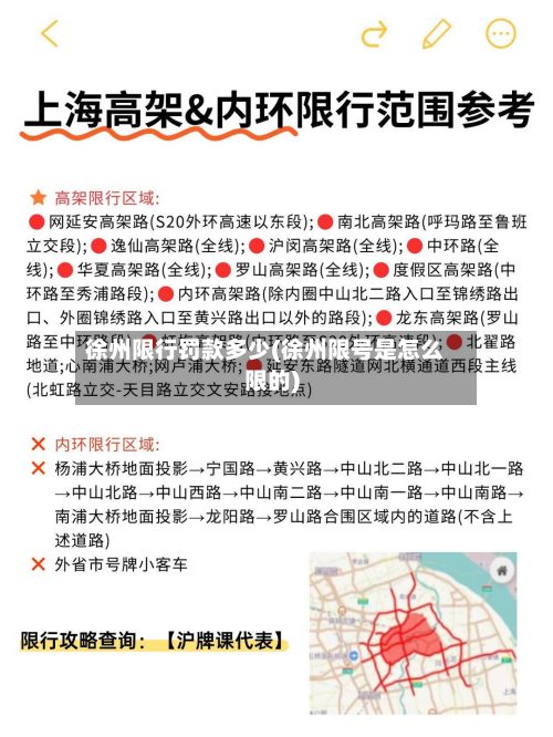 徐州限行罚款多少(徐州限号是怎么限的)