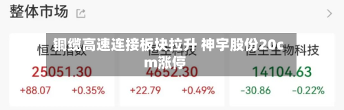 铜缆高速连接板块拉升 神宇股份20cm涨停-第1张图片