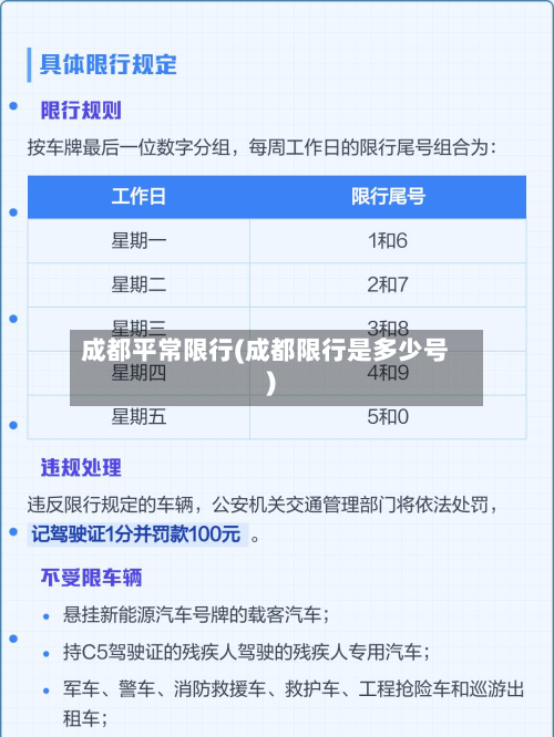 成都平常限行(成都限行是多少号)