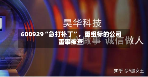 600929“急打补丁	”，重组标的公司董事被查-第2张图片