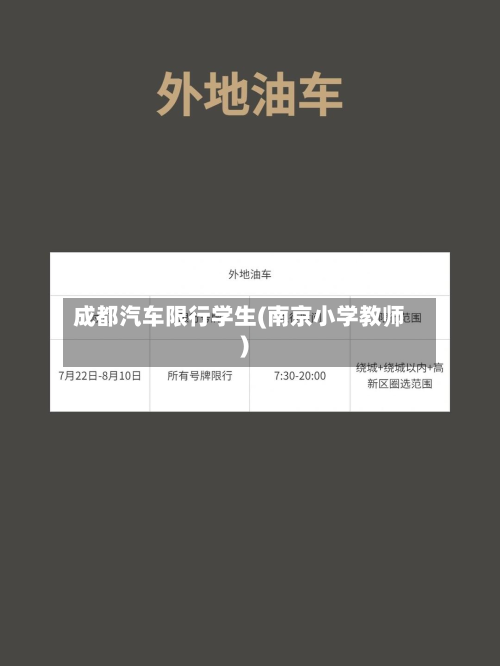 成都汽车限行学生(南京小学教师)