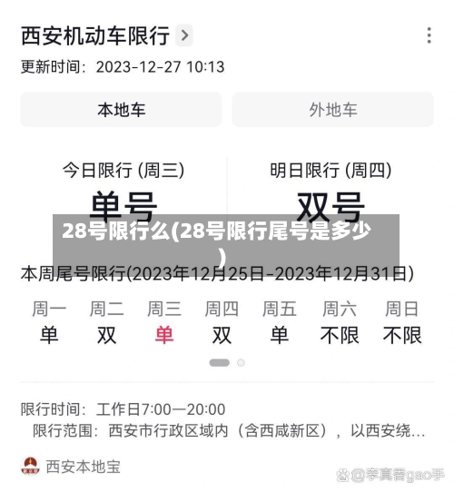 28号限行么(28号限行尾号是多少)-第2张图片