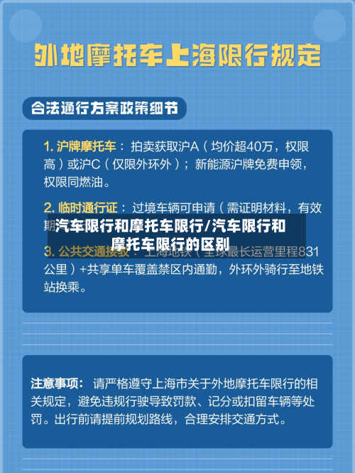 汽车限行和摩托车限行/汽车限行和摩托车限行的区别